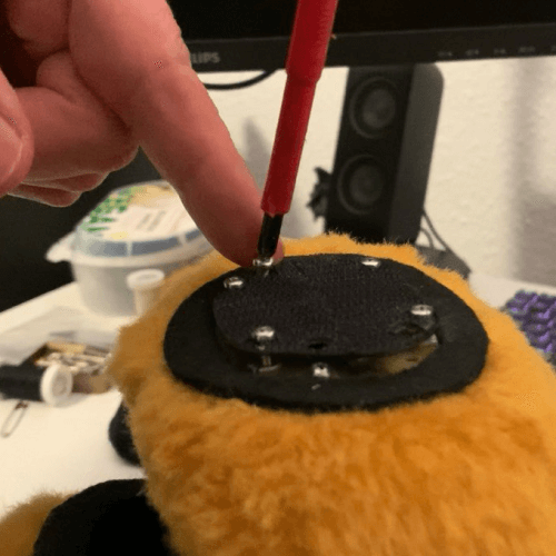 The tech of the nose being screwed together
