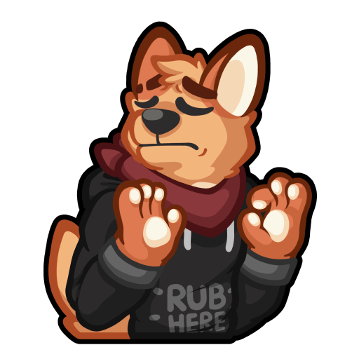 Luhrak sticker with his hands up and one being the ok sign