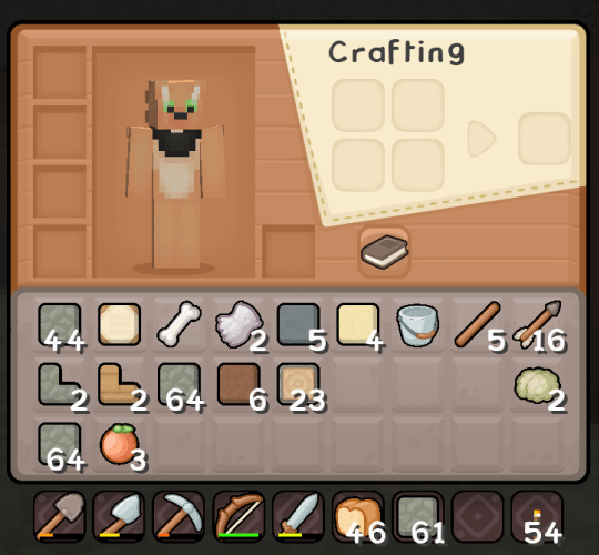 Minecraft inventory with a lot of items being retextured to depict Luhrak texturepack